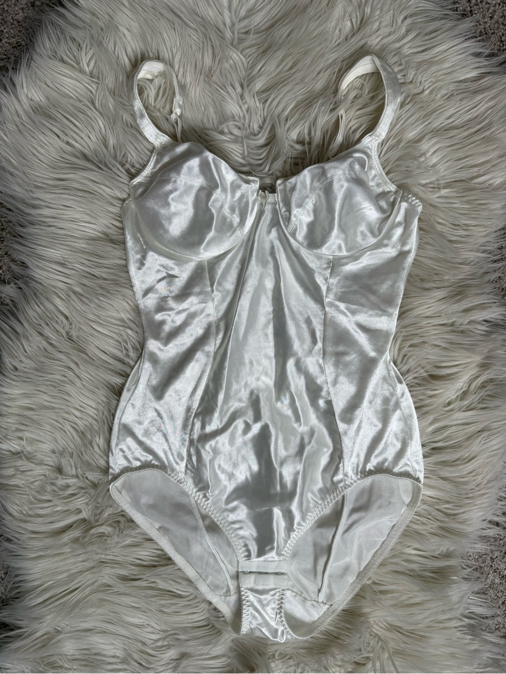 Valentino Intinmo White Satin Shaped Bodysuit 36B